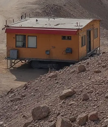 MS Porta Cabin installed at a construction site in India with no people.